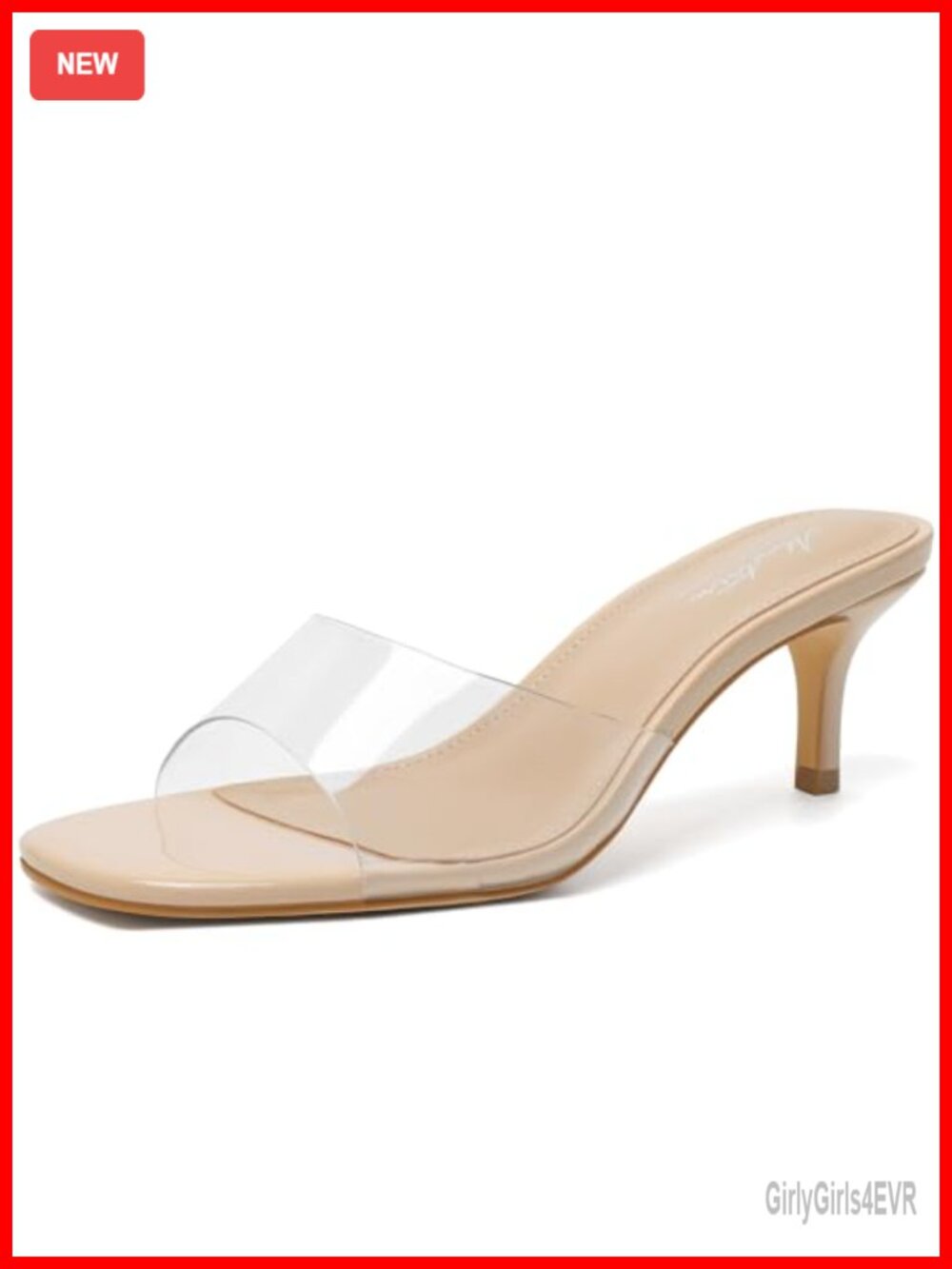 Kitten Heel Mules Square Open Toe Slip On Heeled Sandals Dressy